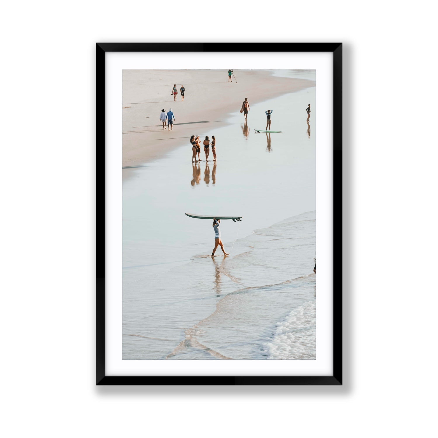 Bailey Byron Bay beach coastal decor wall art Giant fine art print in black frame with matboard