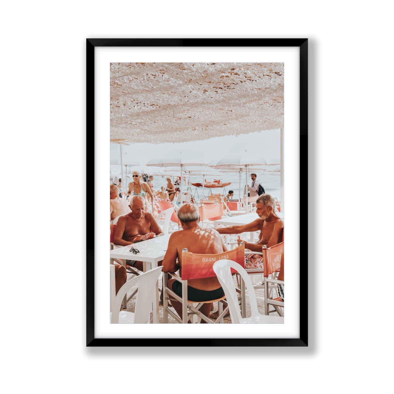 The Players fine art print, Alassio, Italy, Giant, Black Frame · Matboard, Fine Art Print