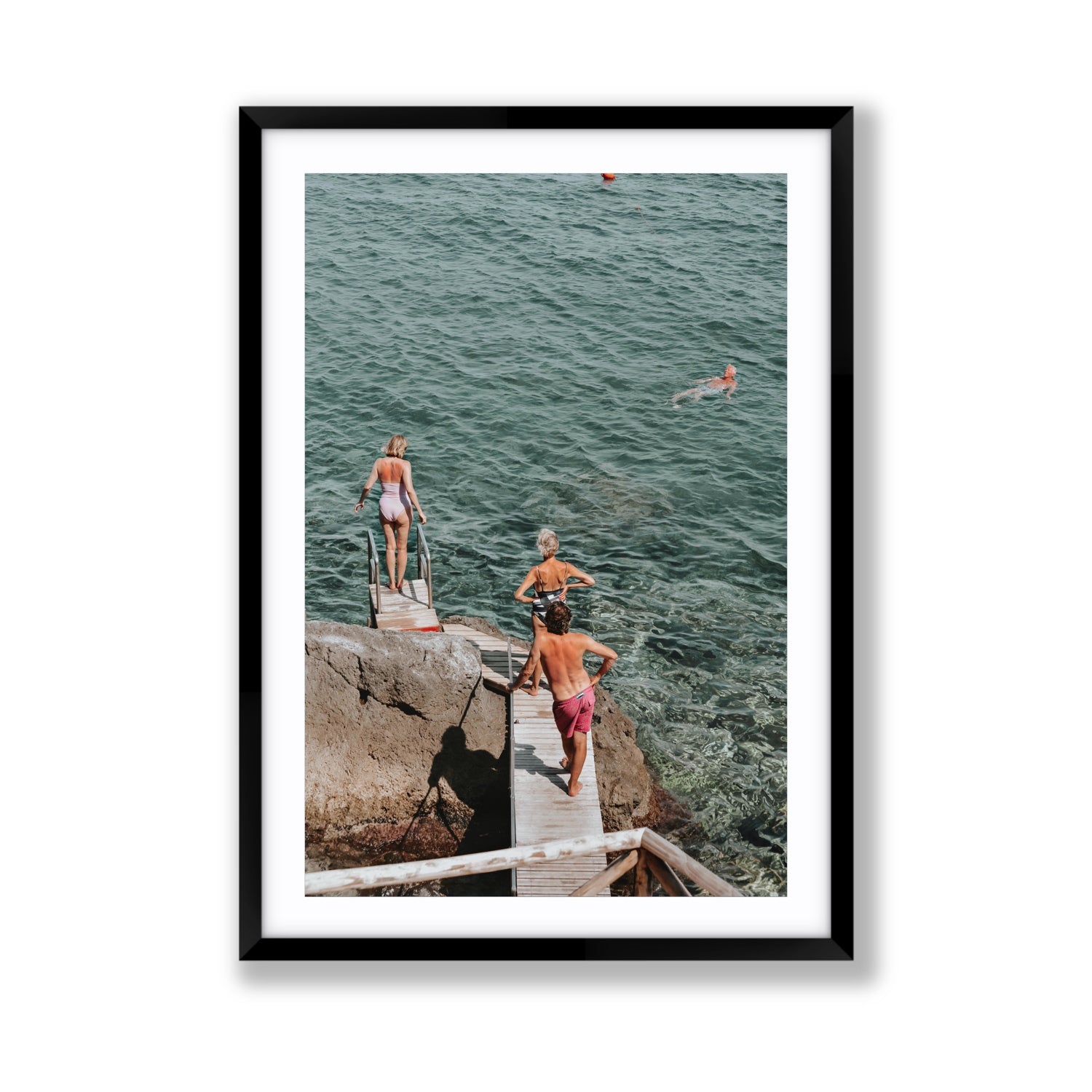 Freewheeling Spirit Tuscany coastal Italian wall art Giant fine art print in black frame with matboard
