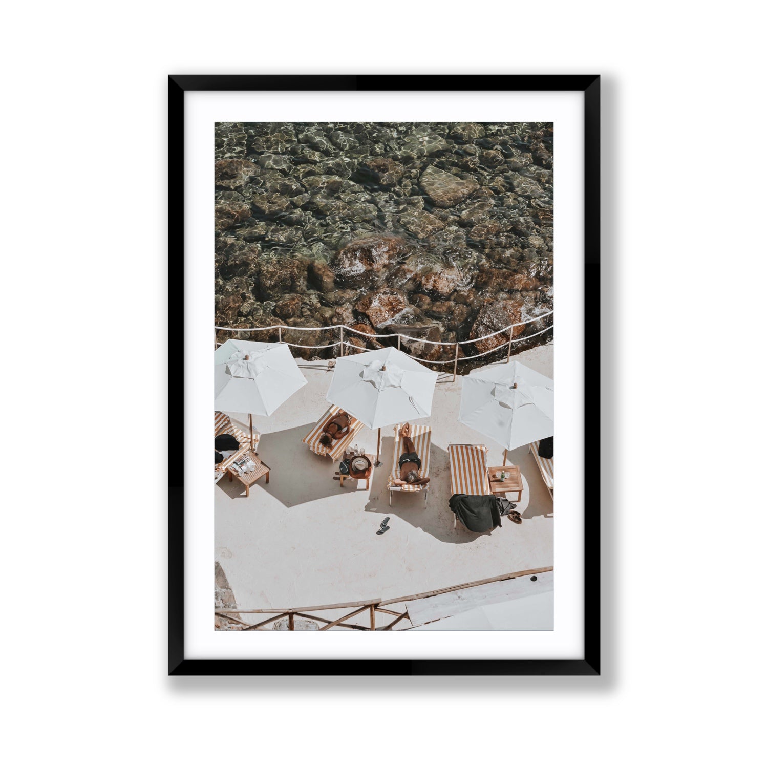 When Harry Met Sally Tuscany coastal wall art Giant fine art print in black frame with matboard