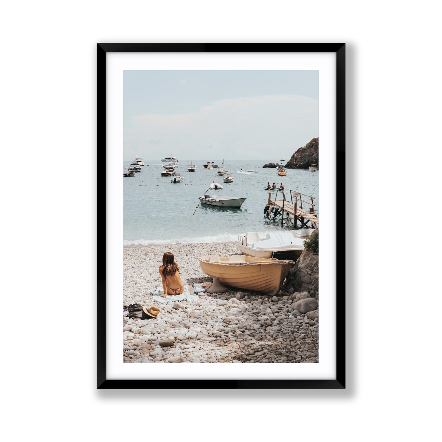 Solo Sojourn Nerano wall art Giant fine art print in black frame with matboard