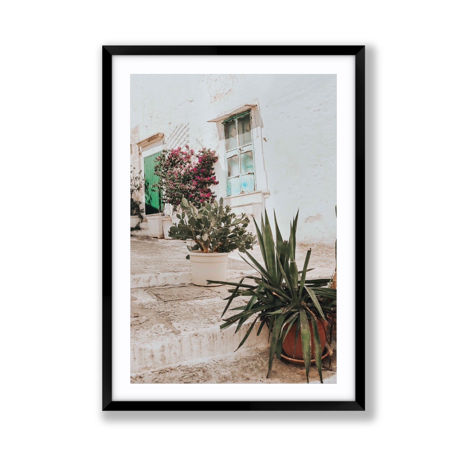 Giardino Segreto Puglia Ostuni wall art Giant fine art print in black frame with matboard