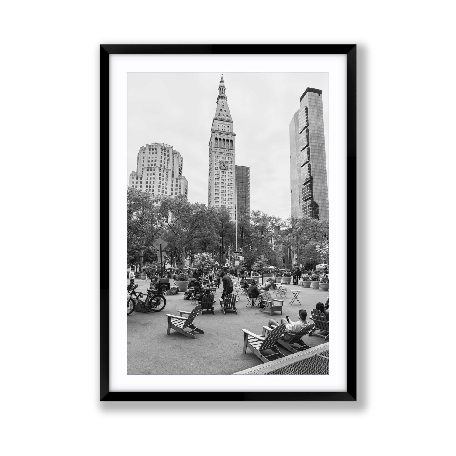 Timeless New York New York NYC Black & White wall art Giant fine art print in black frame with matboard