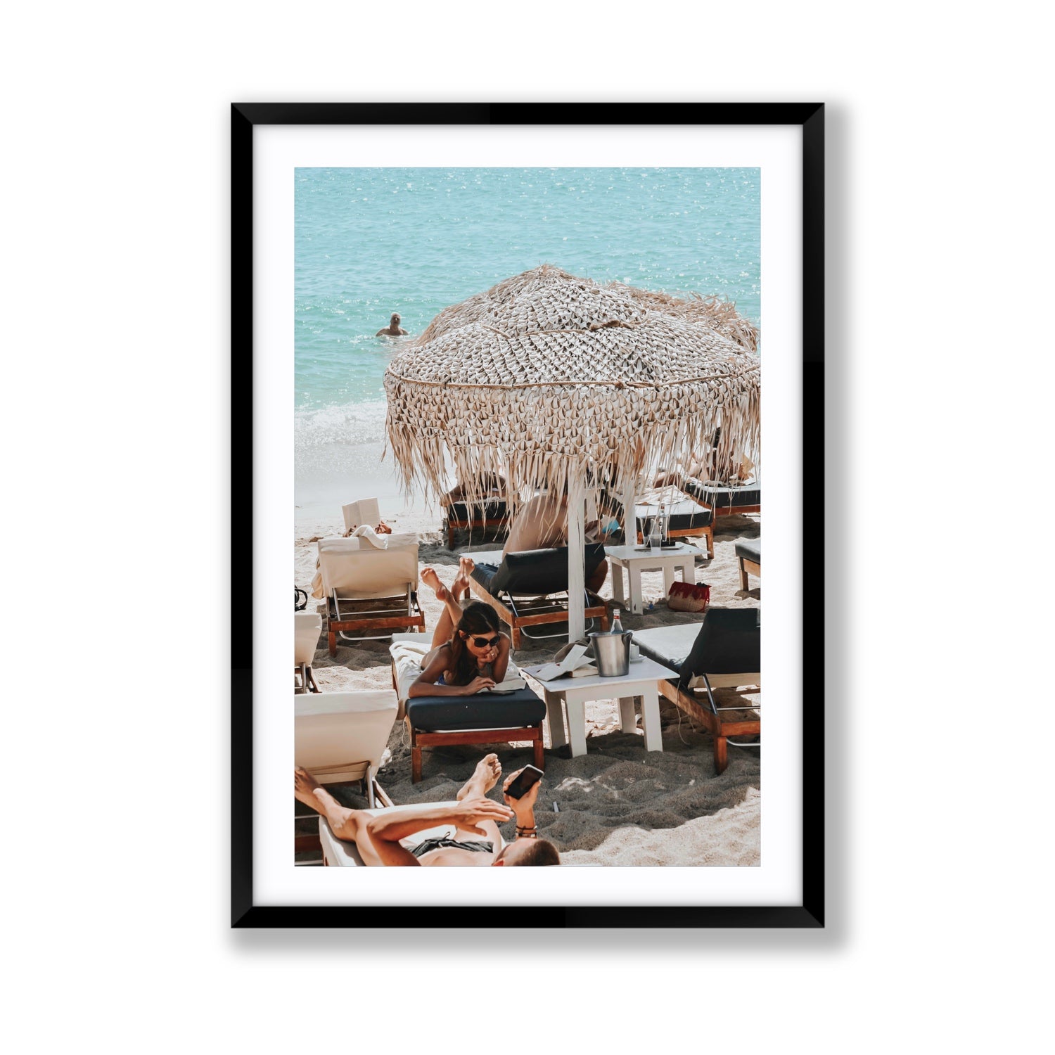 In The Zone Mykonos Greek island wall art Giant fine art print in black frame with matboard