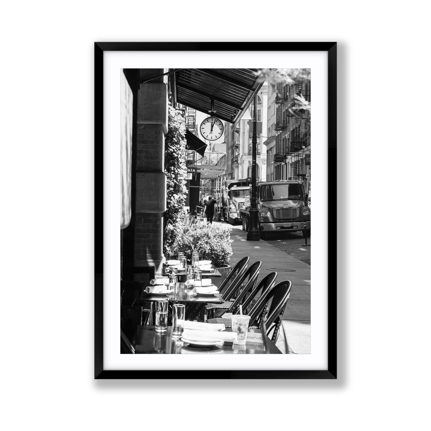 Mercer Street New York NYC Black & White wall art Giant fine art print in black frame with matboard