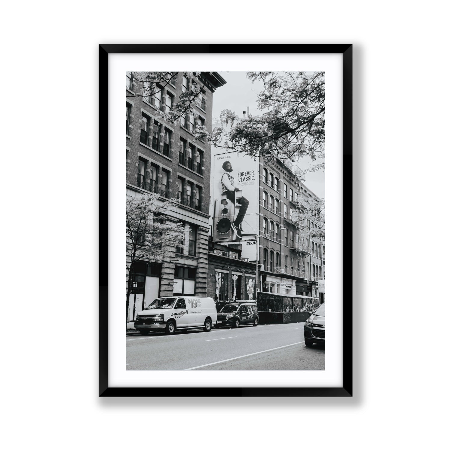 Forever Classic New York NYC Black & White wall art Giant fine art print in black frame with matboard