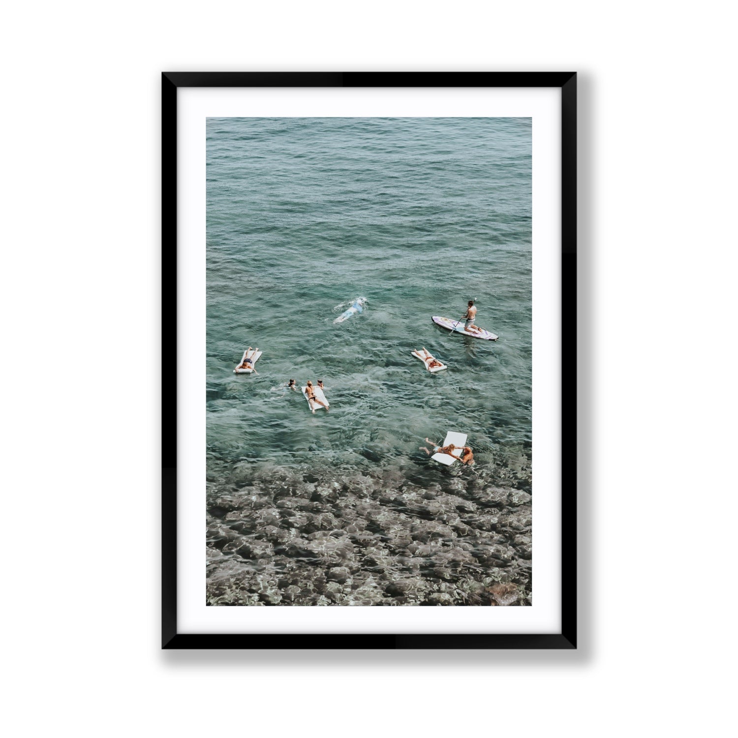The Big Chill Tuscany coastal Italian wall art Giant fine art print in black frame with matboard