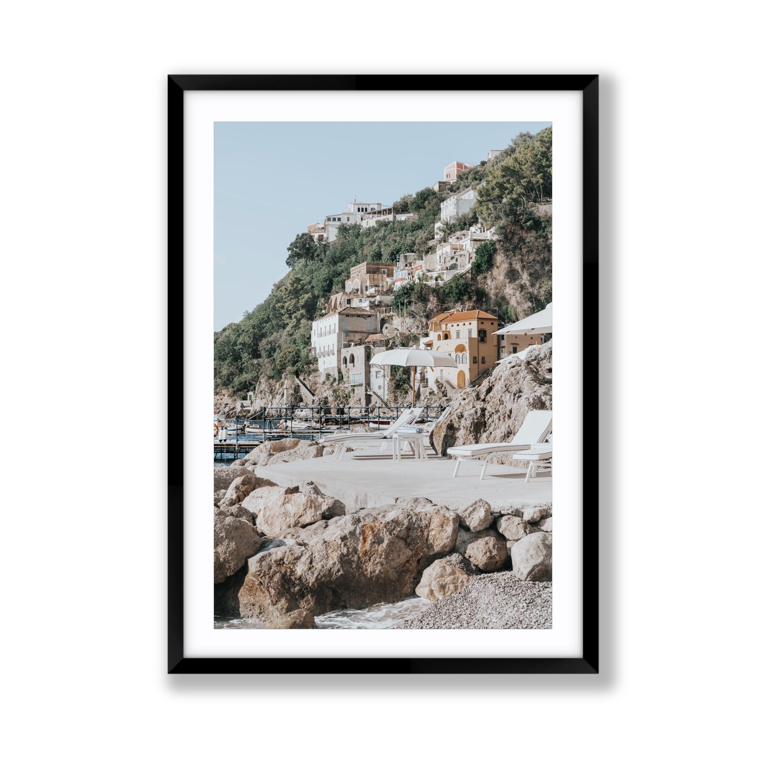 Dolce Coast Amalfi travel photography wall art giant fine art print in black frame with matboard