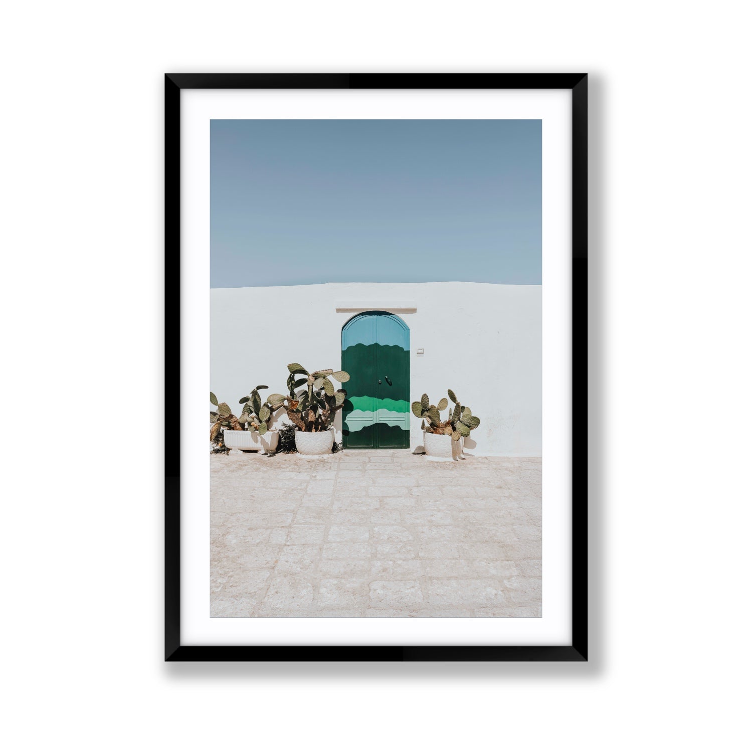 Imaginary Exit Puglia Mediterranean wall art Giant fine art print in black frame with matboard
