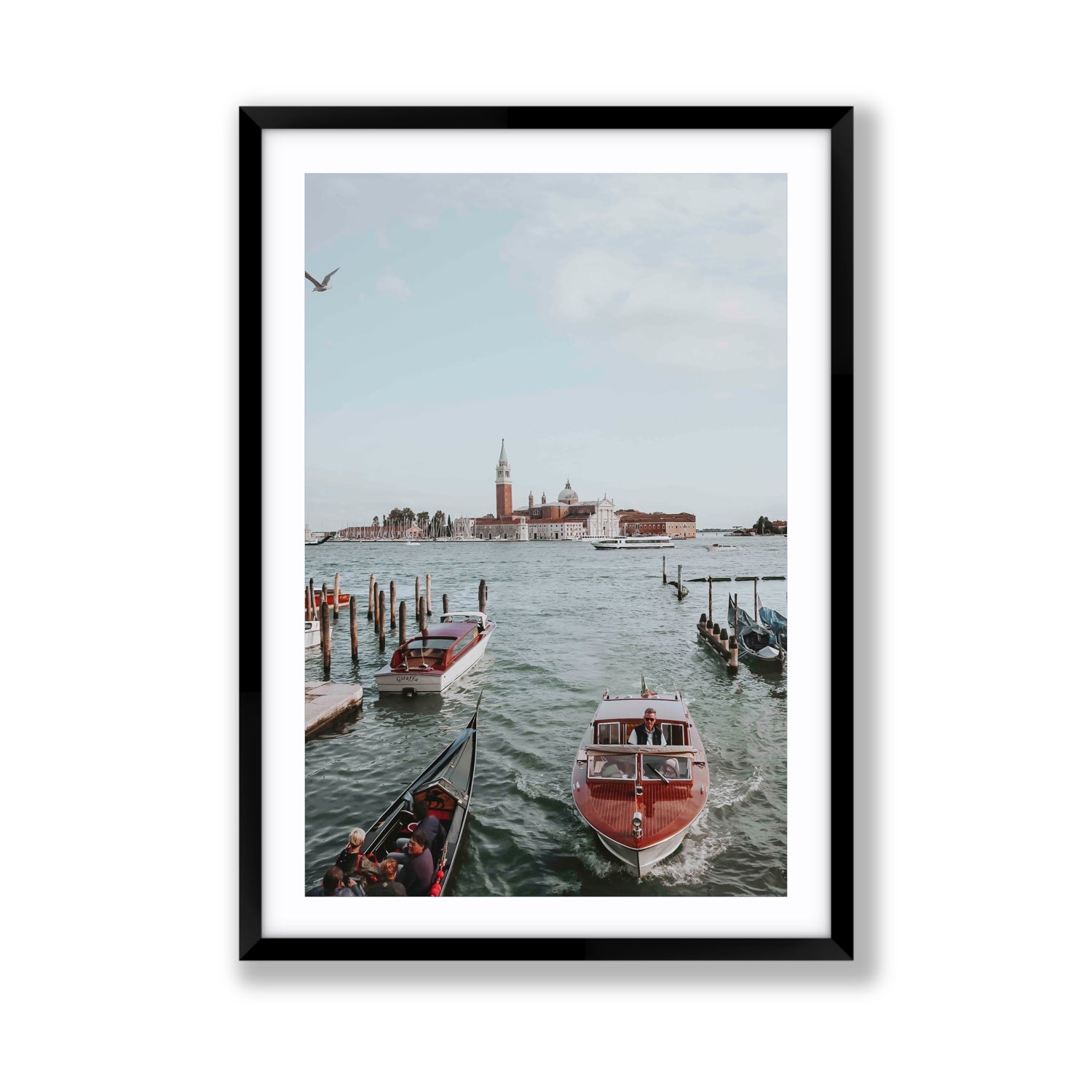 Galleggiante Venice Italian wall art Giant fine art print in black frame with matboard