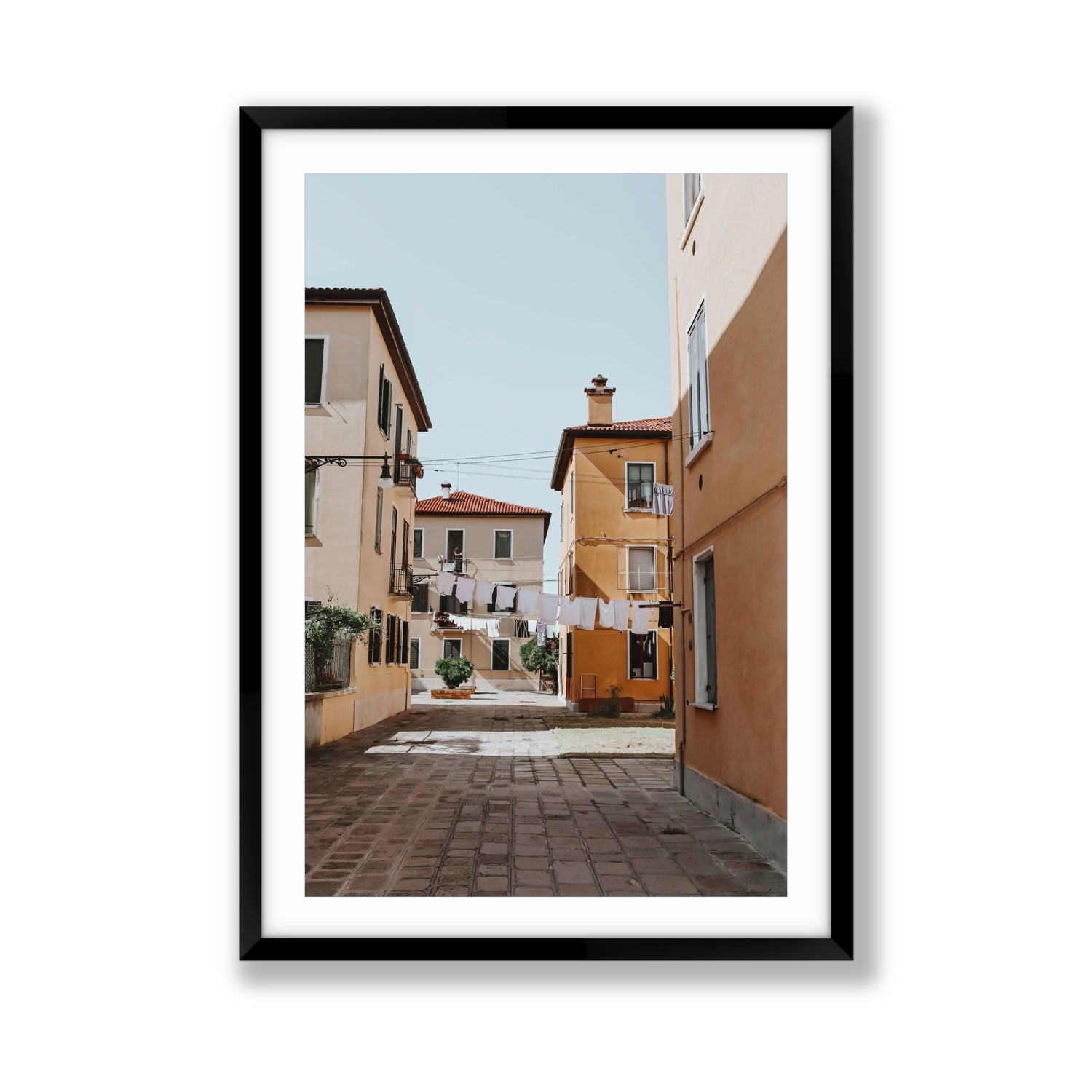 Terraferma Venice Italian wall art Giant fine art print in black frame with matboard