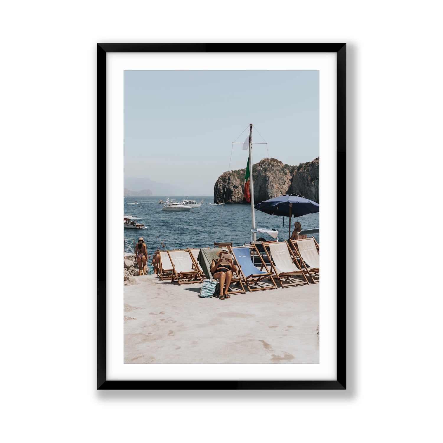 Vintage Sun Goddess fine art print, Capri, Italy, Giant, Black Frame · Matboard, Fine Art Print