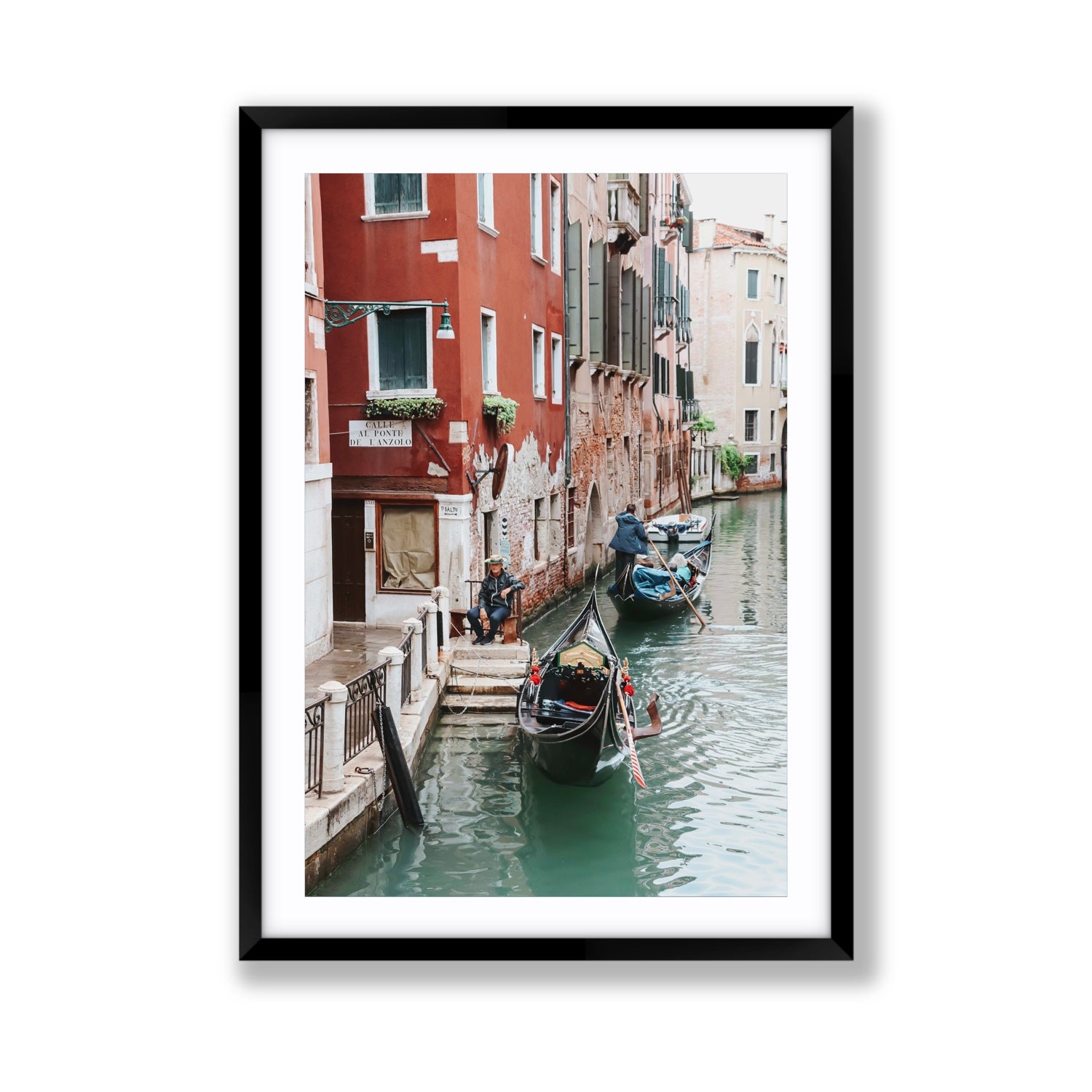 The Merchant Venice Canal Italian wall art Giant fine art print in black frame with matboard