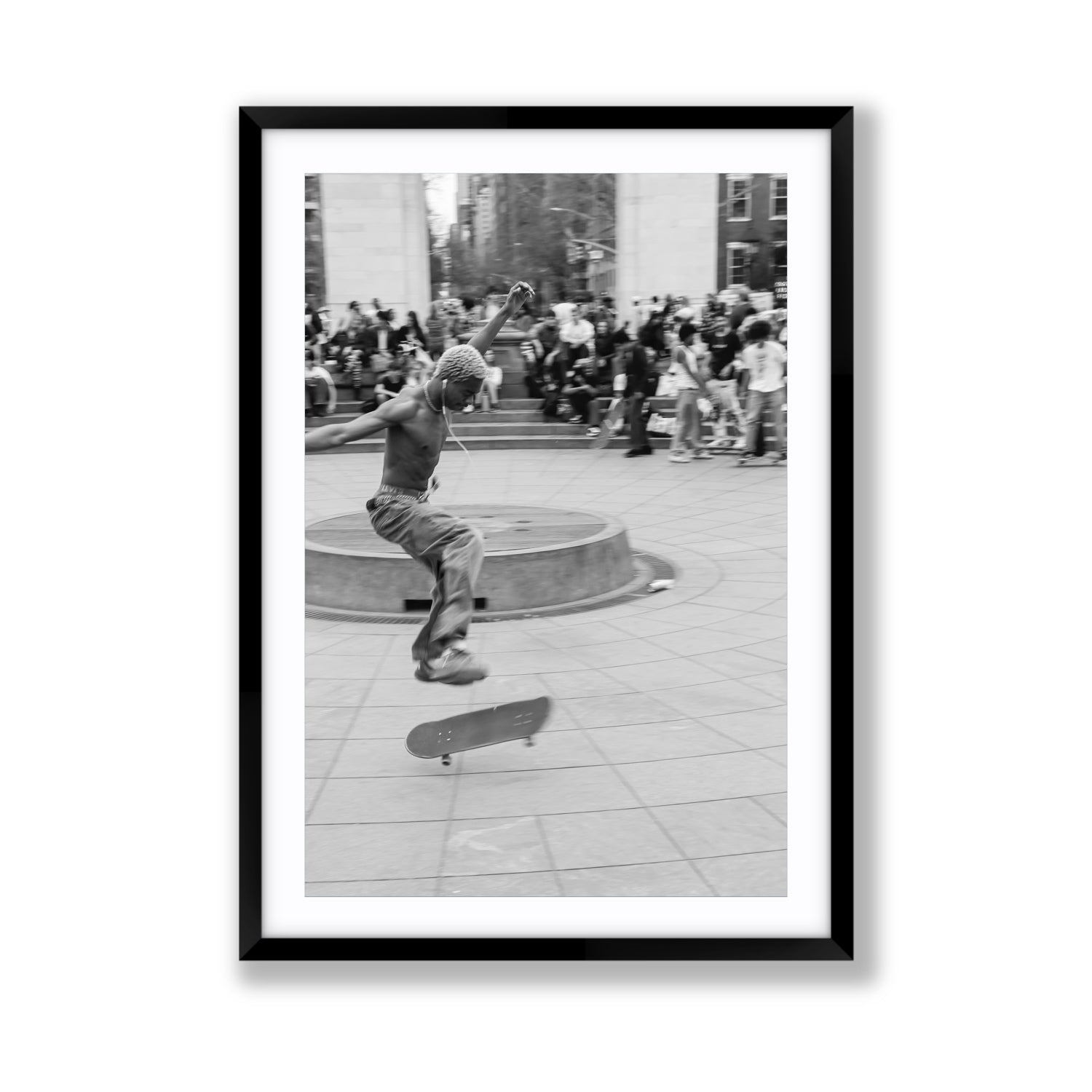 Airborne Rhythms New York NYC Black & White wall art Giant fine art print in black frame with matboard