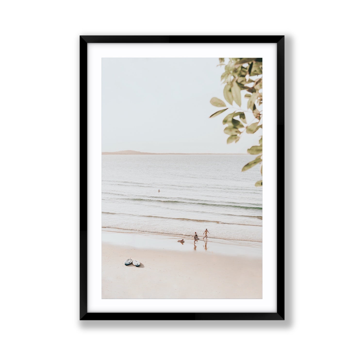 Walking On Sunshine fine art print, Noosa, Australia, coastal scenes artwork, Giant, Black Frame · Matboard, Fine Art Print