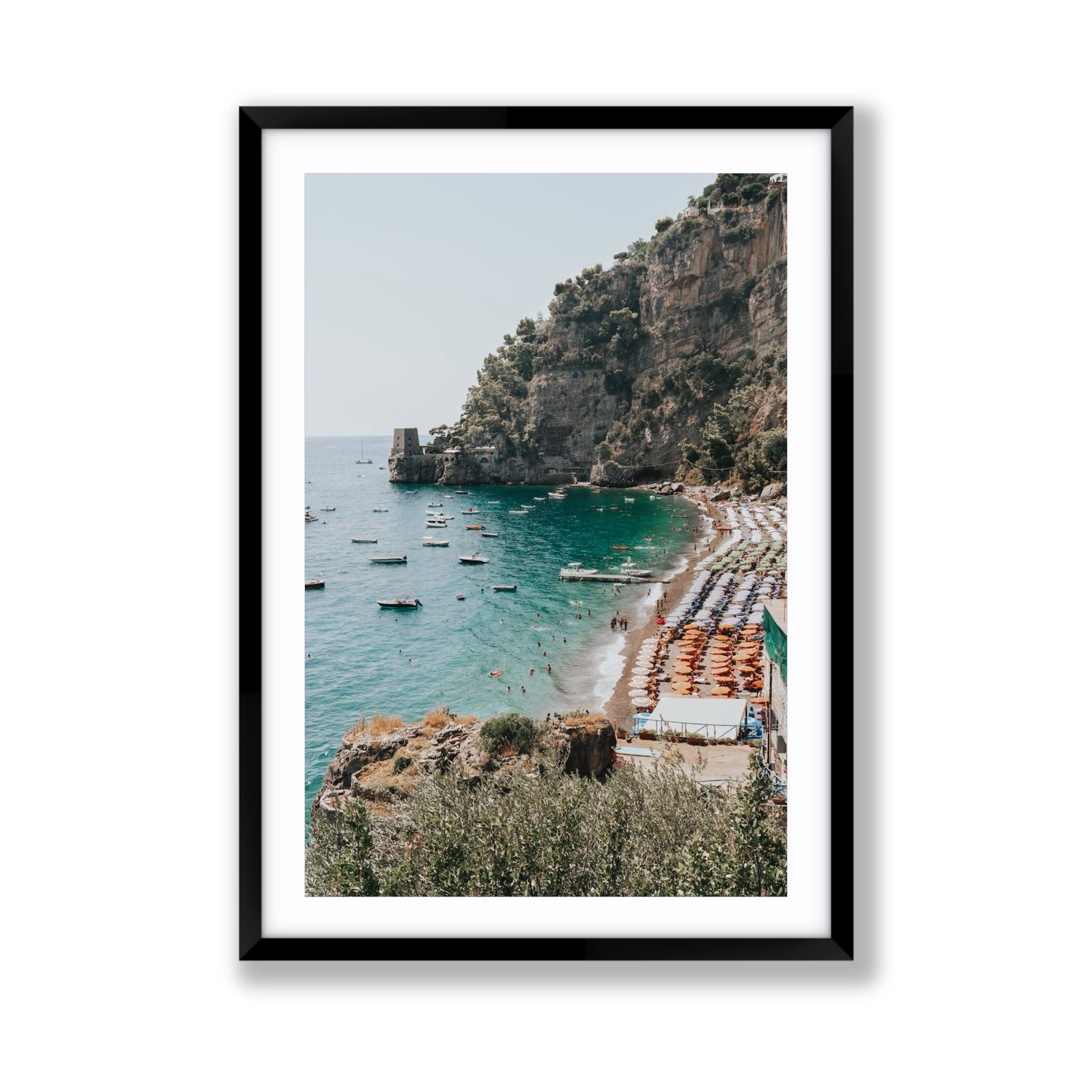 Baia dei Sogni fine art print, Positano, Italy, Giant, Black Frame · Matboard, Fine Art Print
