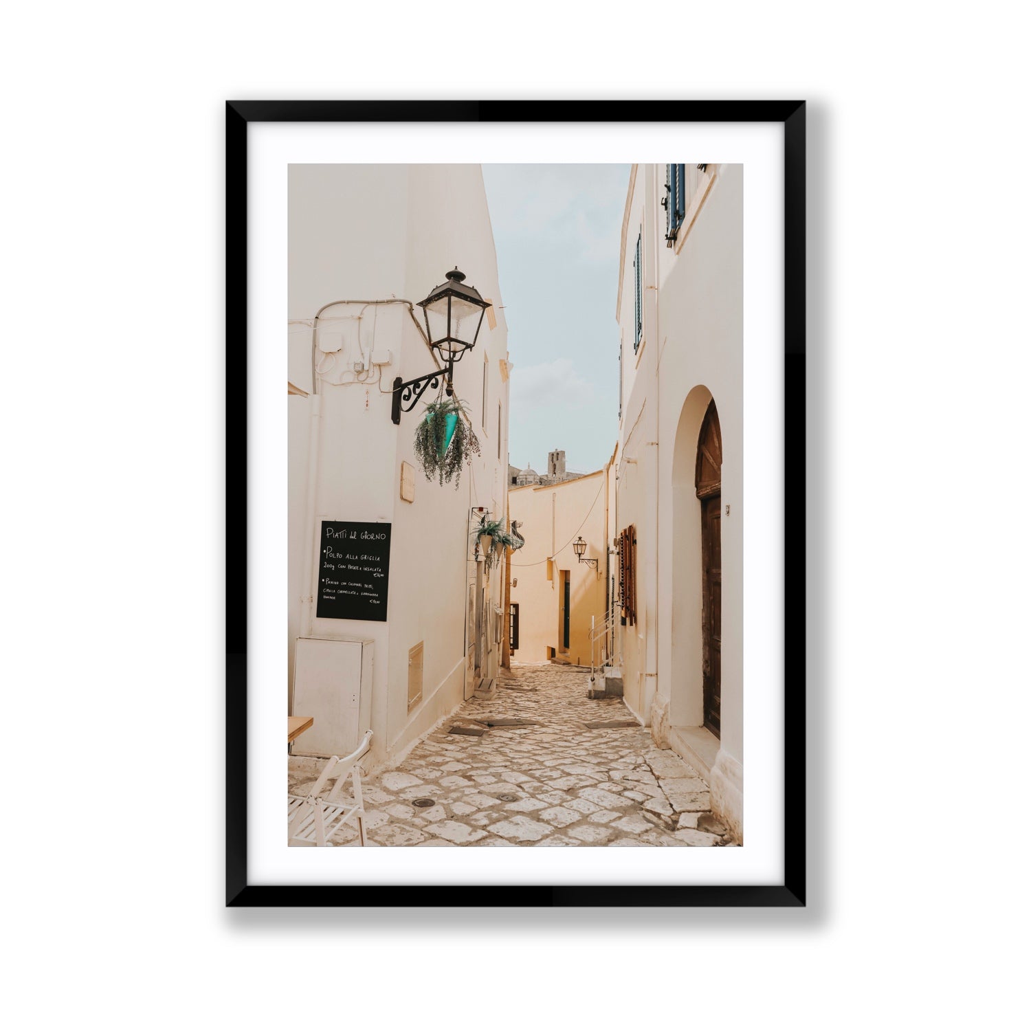 Twilight Passage Puglia Italian wall art Giant fine art print in black frame with matboard