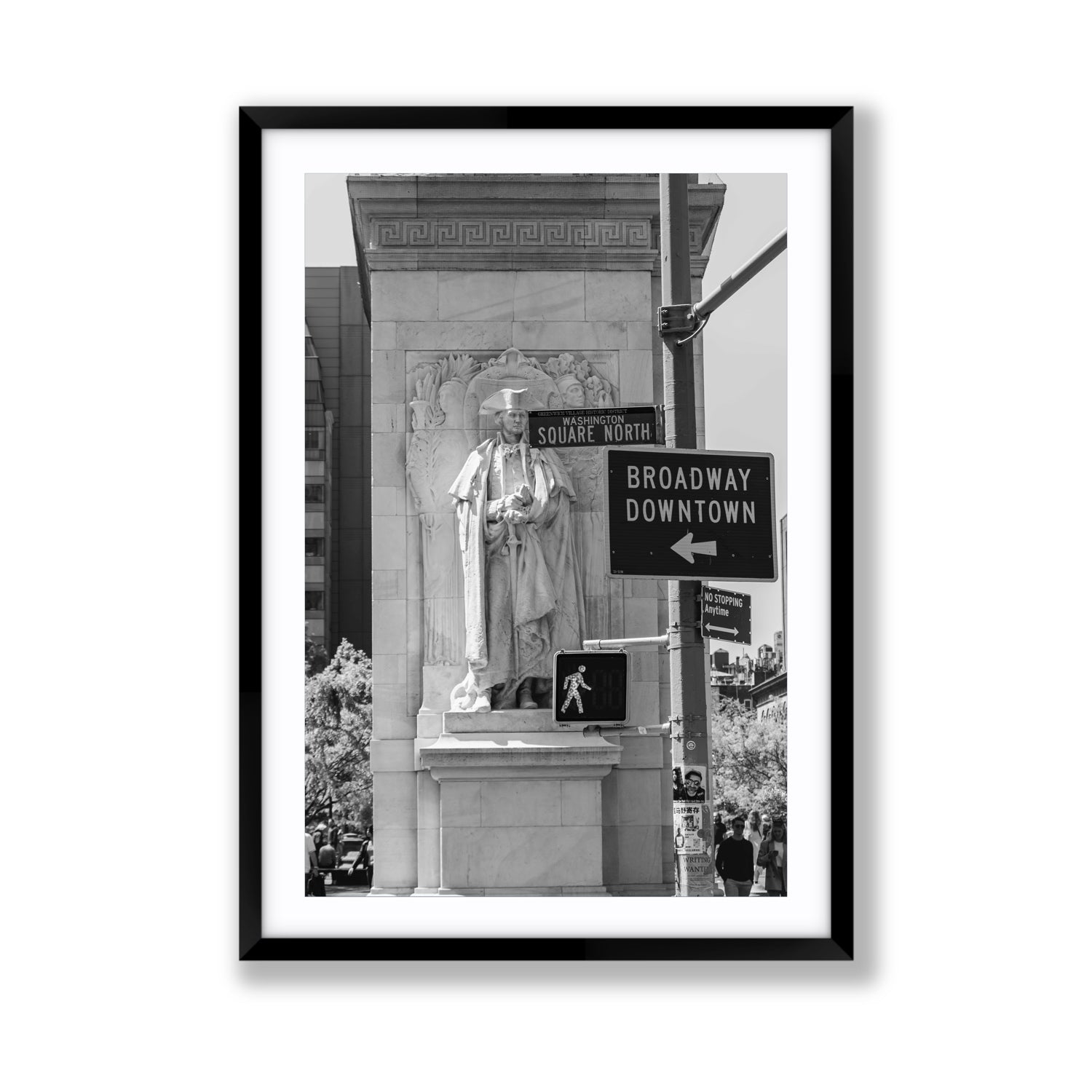 Silent Sentinels New York NYC Black & White wall art Giant fine art print in black frame with matboard