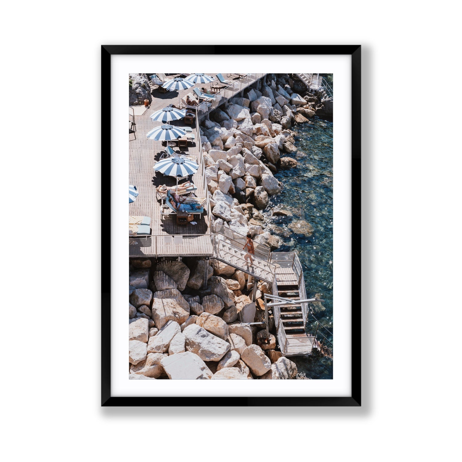Life On The Shore fine art print, Ischia, Italy, Giant, Black Frame · Matboard, Fine Art Print