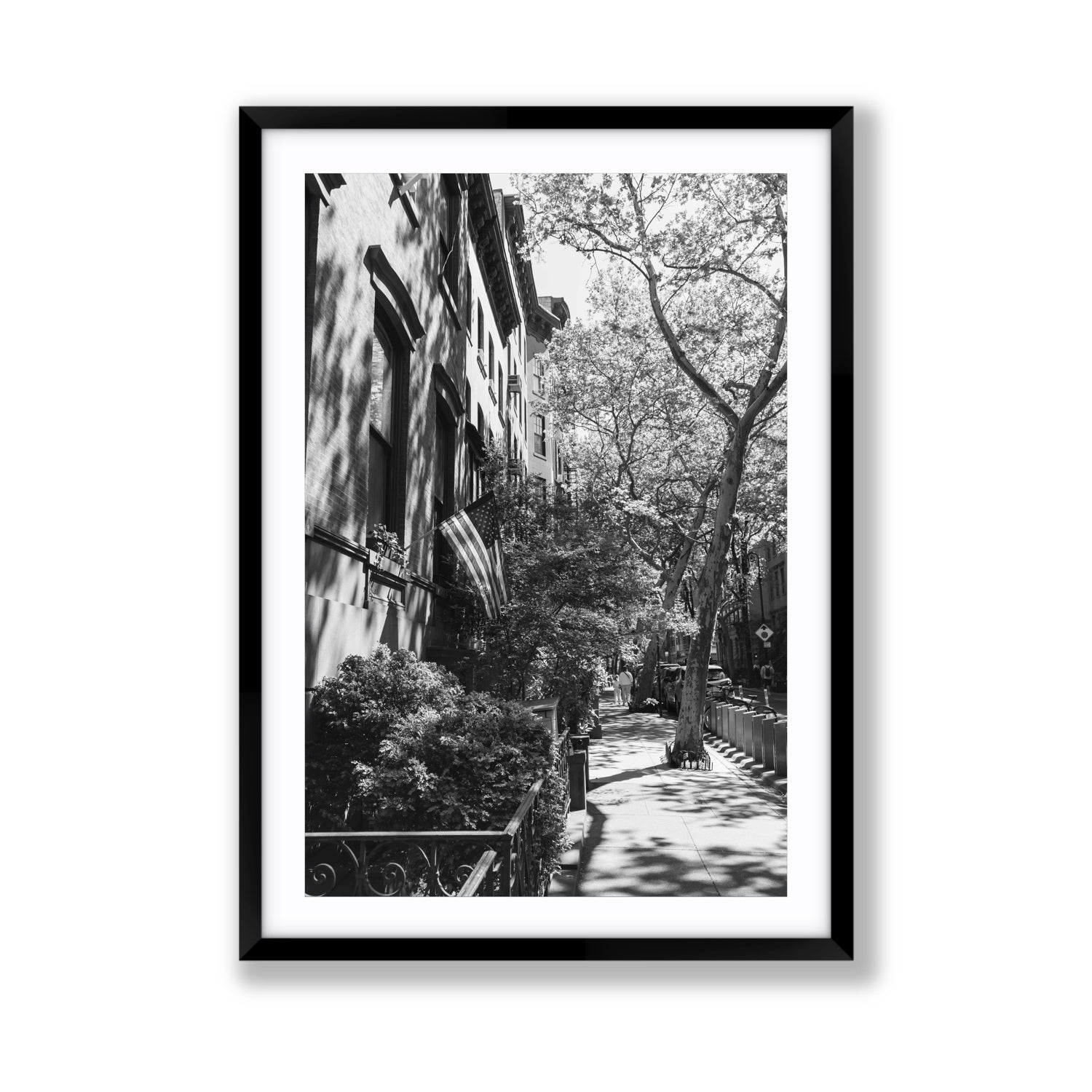 Urban Patriotism New York NYC Black & White wall art Giant fine art print in black frame with matboard