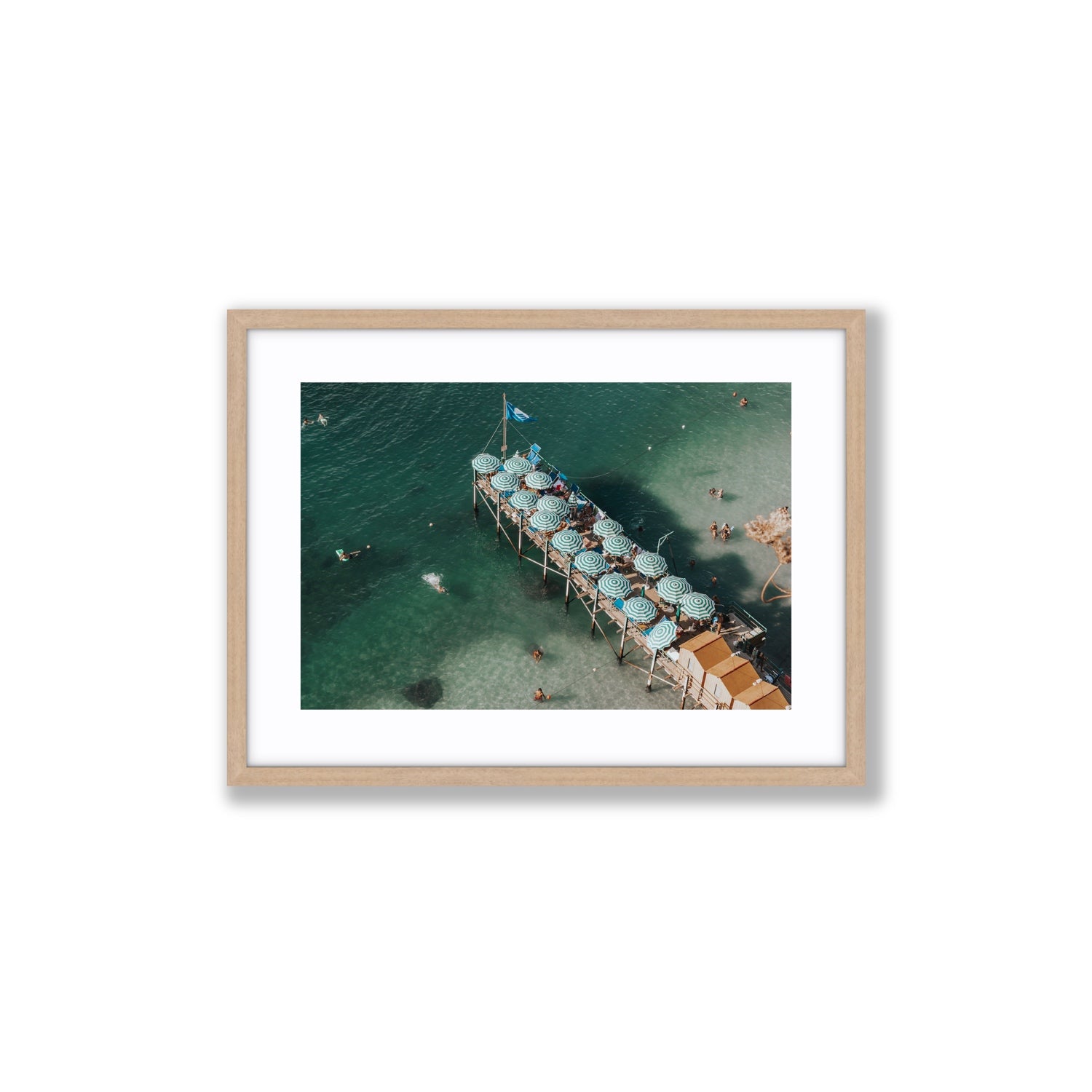 Sorrento Shangri La Sorrento coastal Italian wall art Medium fine art print in natural oak frame with matboard
