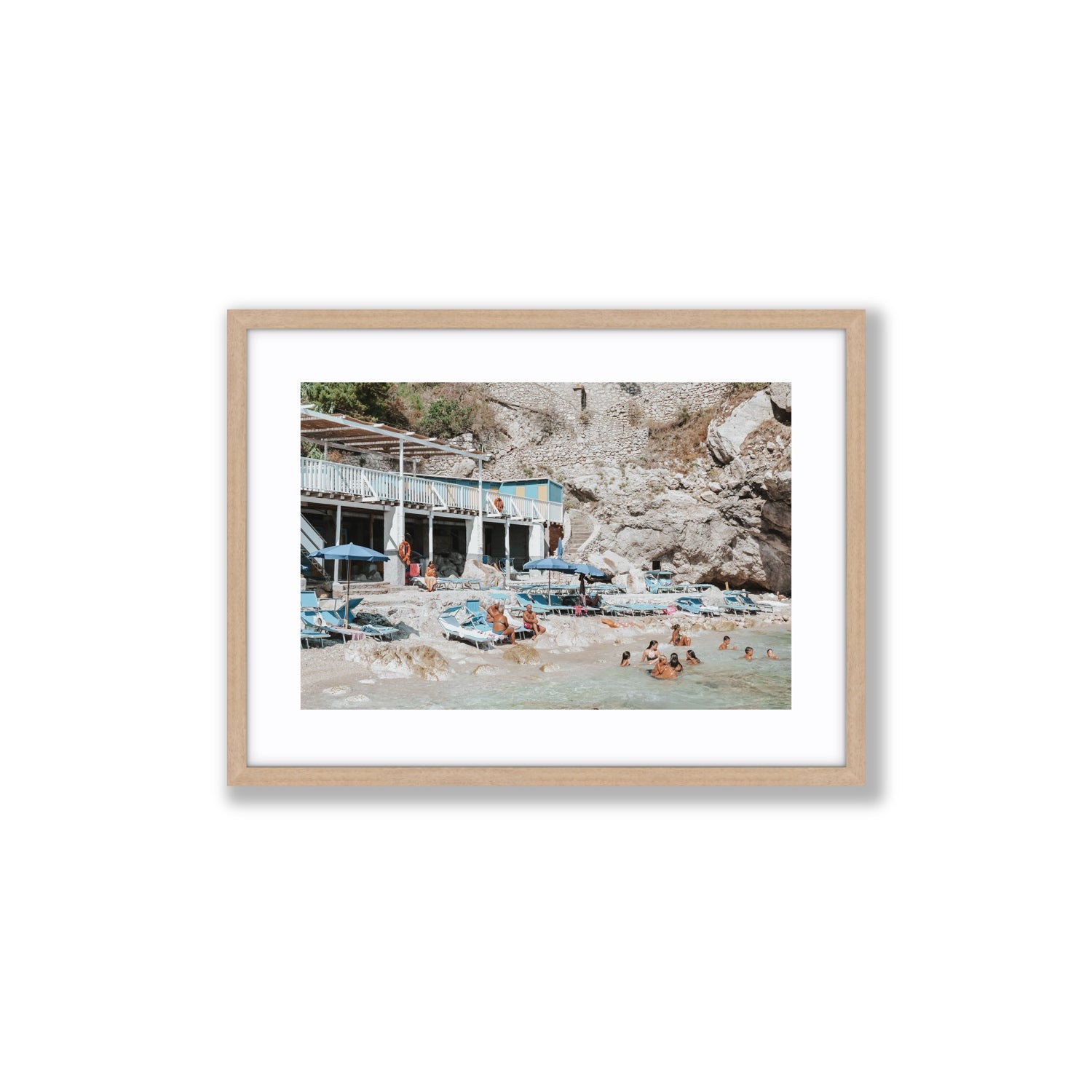 Beachside Bronze fine art print, Capri, Italy, Medium, Natural Oak Frame · Matboard, Fine Art Print