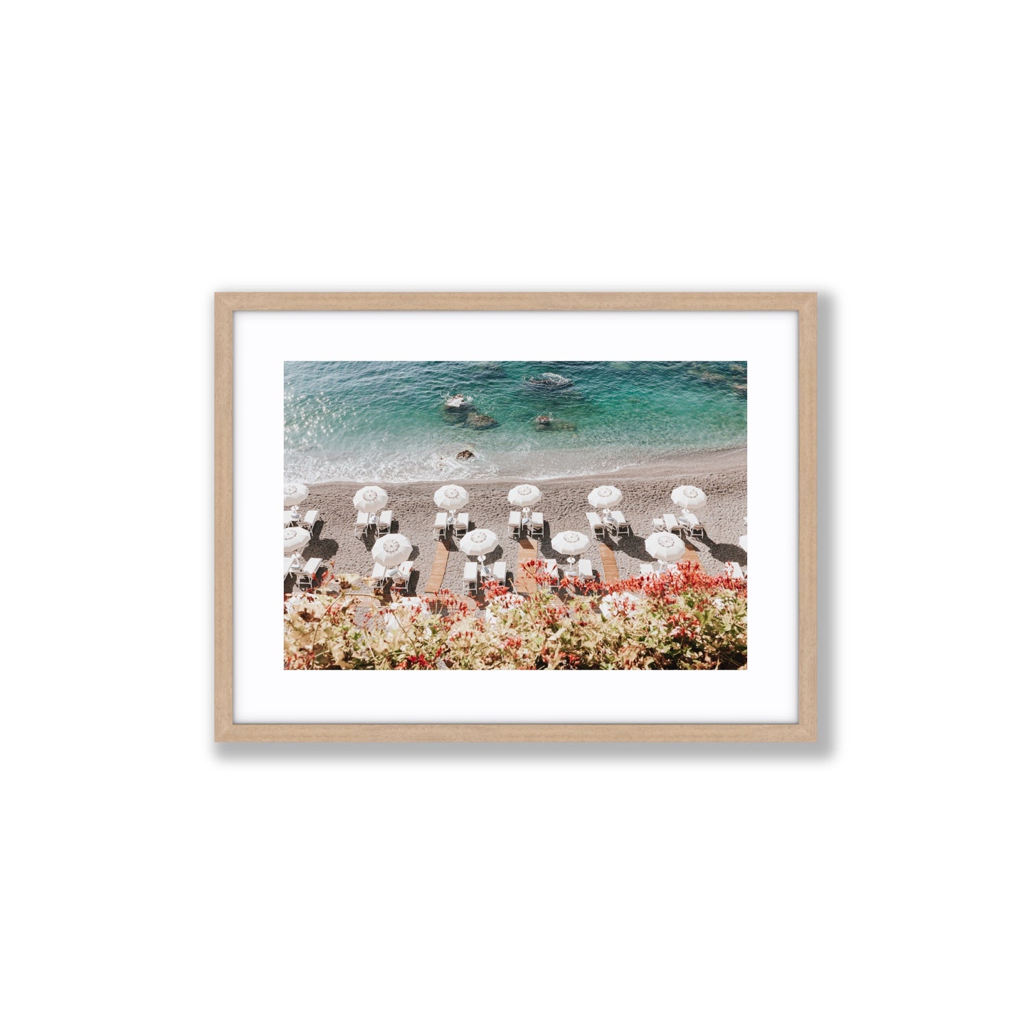 Coastal Charms fine art print, Amalfi, Italy, Medium, Natural Oak Frame · Matboard, Fine Art Print