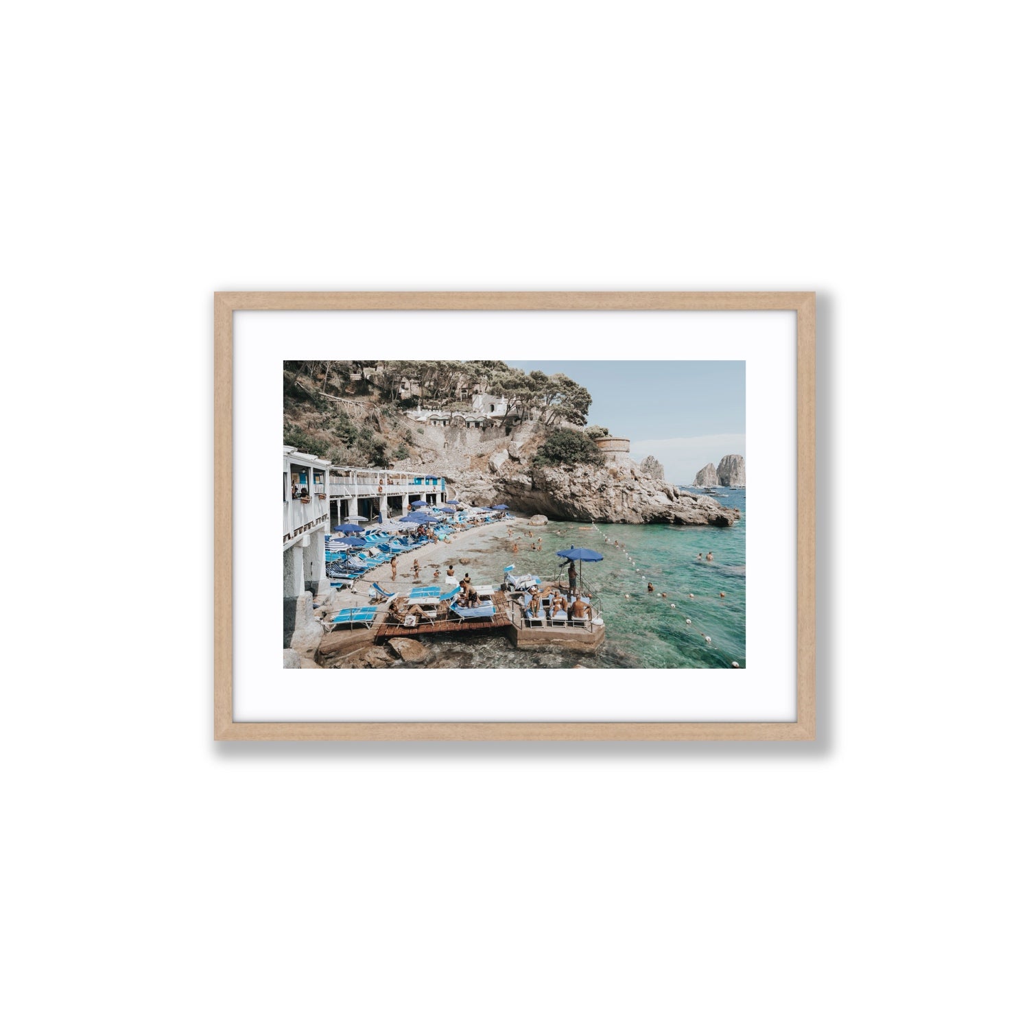 Vita Bella fine art print, Capri, Italy, Medium, Natural Oak Frame · Matboard, Fine Art Print
