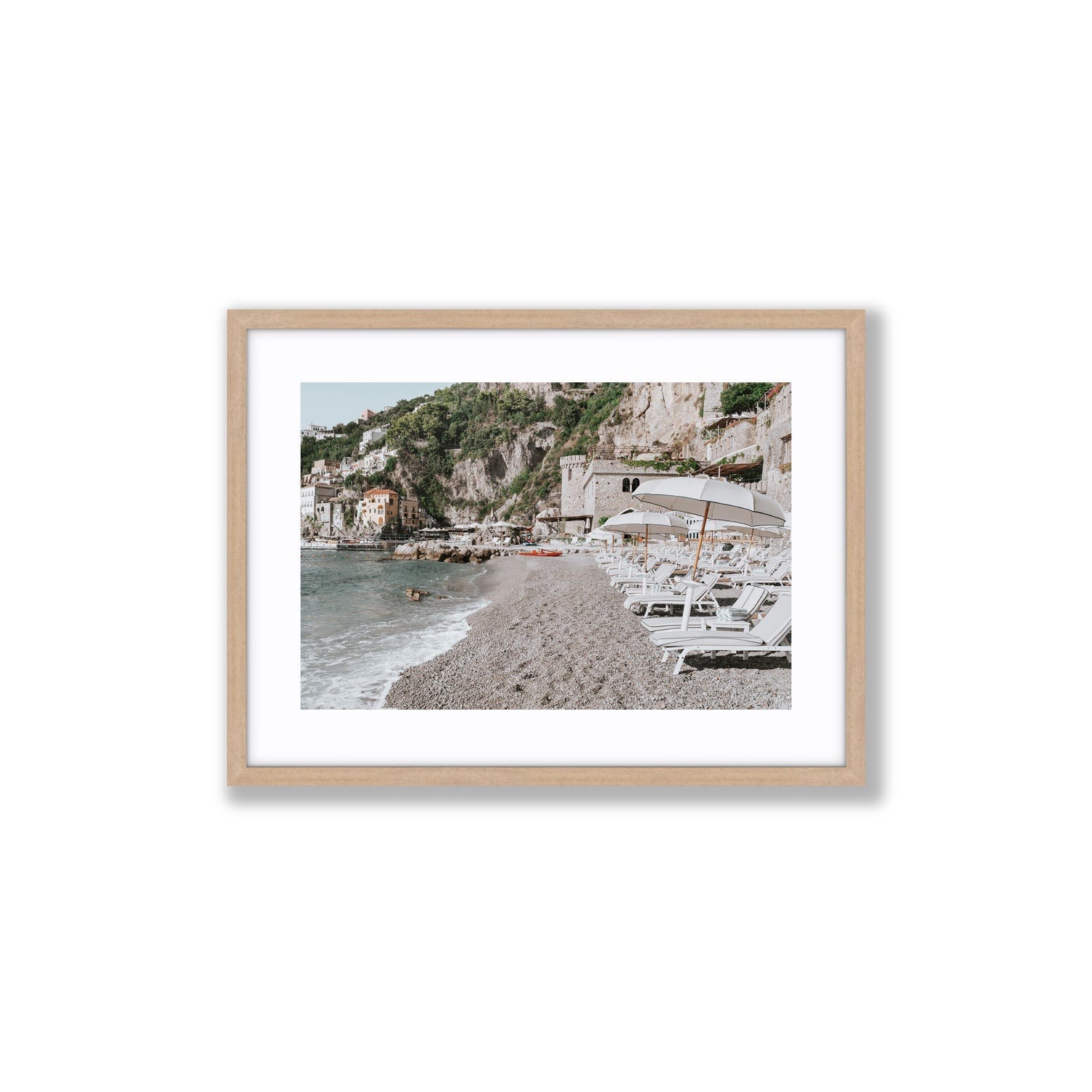 Borgo Santandrea fine art print, Amalfi, Italy, Medium, Natural Oak Frame · Matboard, Fine Art Print
