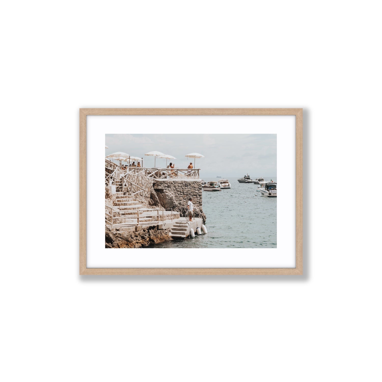 Conca Del Sogno fine art print, Nerano, Italy, Medium, Natural Oak Frame · Matboard, Fine Art Print