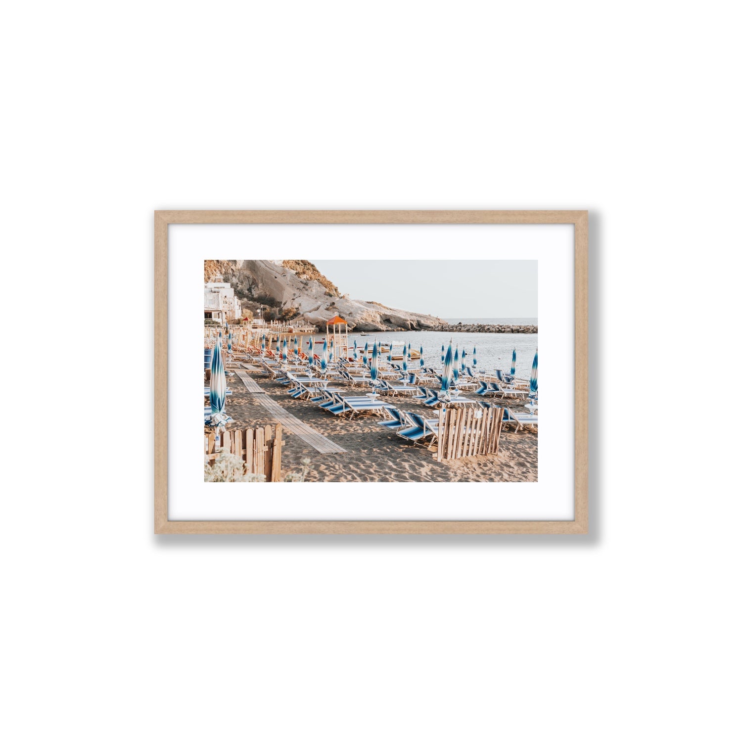 Sandy Daydreams fine art print, Ischia, Italy, Medium, Natural Oak Frame · Matboard, Fine Art Print
