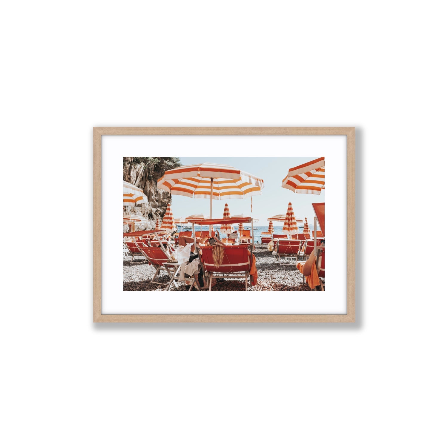 Digital Dreamer fine art print, Positano, Italy, Medium, Natural Oak Frame · Matboard, Fine Art Print