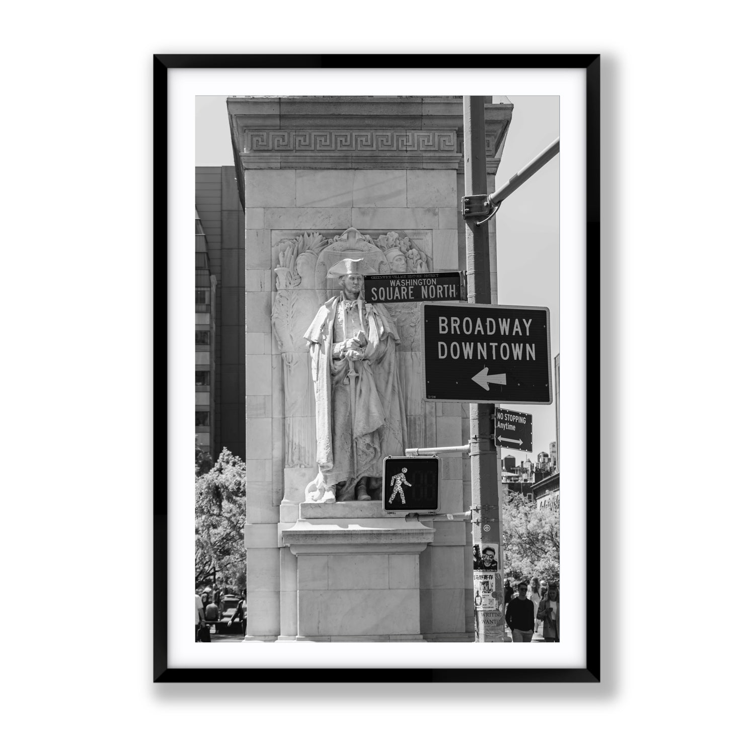 Silent Sentinels New York NYC Black & White wall art Gallery fine art print in black frame with matboard