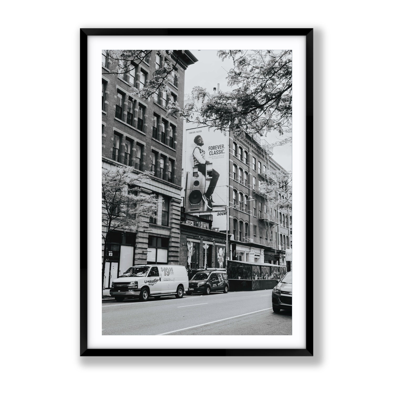 Forever Classic New York NYC Black & White wall art Gallery fine art print in black frame with matboard