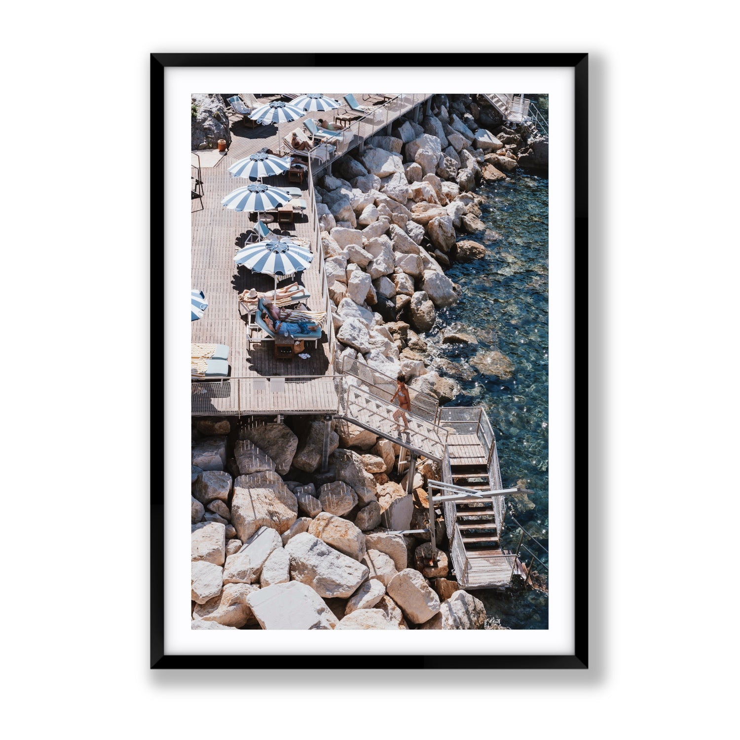Life On The Shore fine art print, Ischia, Italy, Gallery, Black Frame · Matboard, Fine Art Print