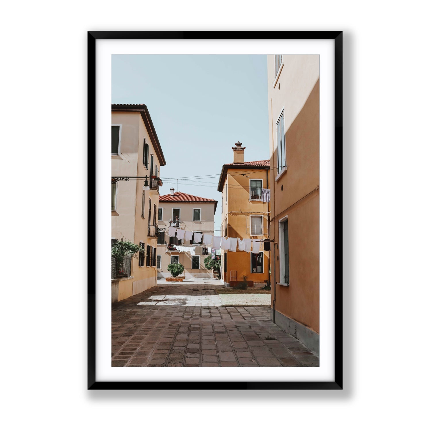 Terraferma Venice Italian wall art Gallery fine art print in black frame with matboard