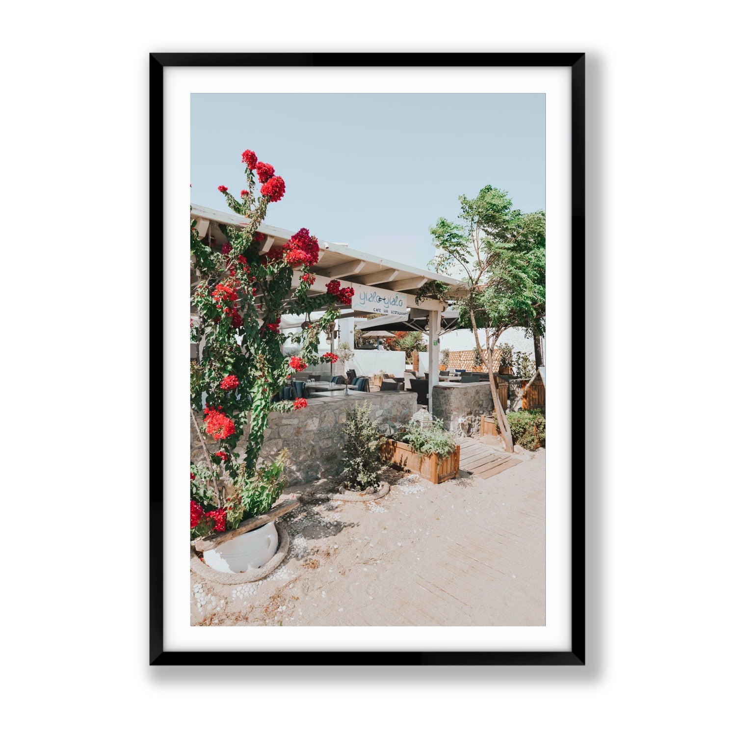 Yialo Yialo fine art print, Mykonos, Greece, Gallery, Black Frame · Matboard, Fine Art Print