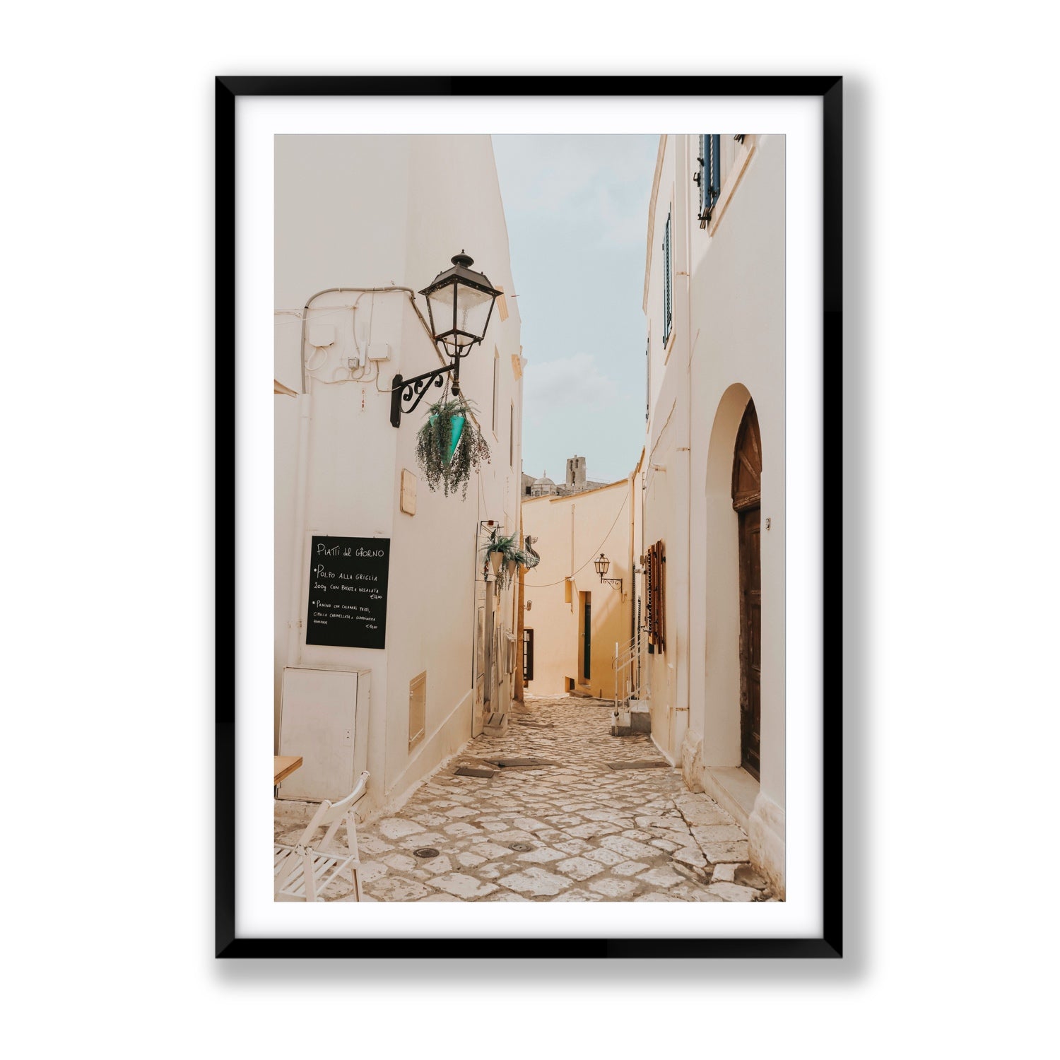 Twilight Passage Puglia Italian wall art Gallery fine art print in black frame with matboard