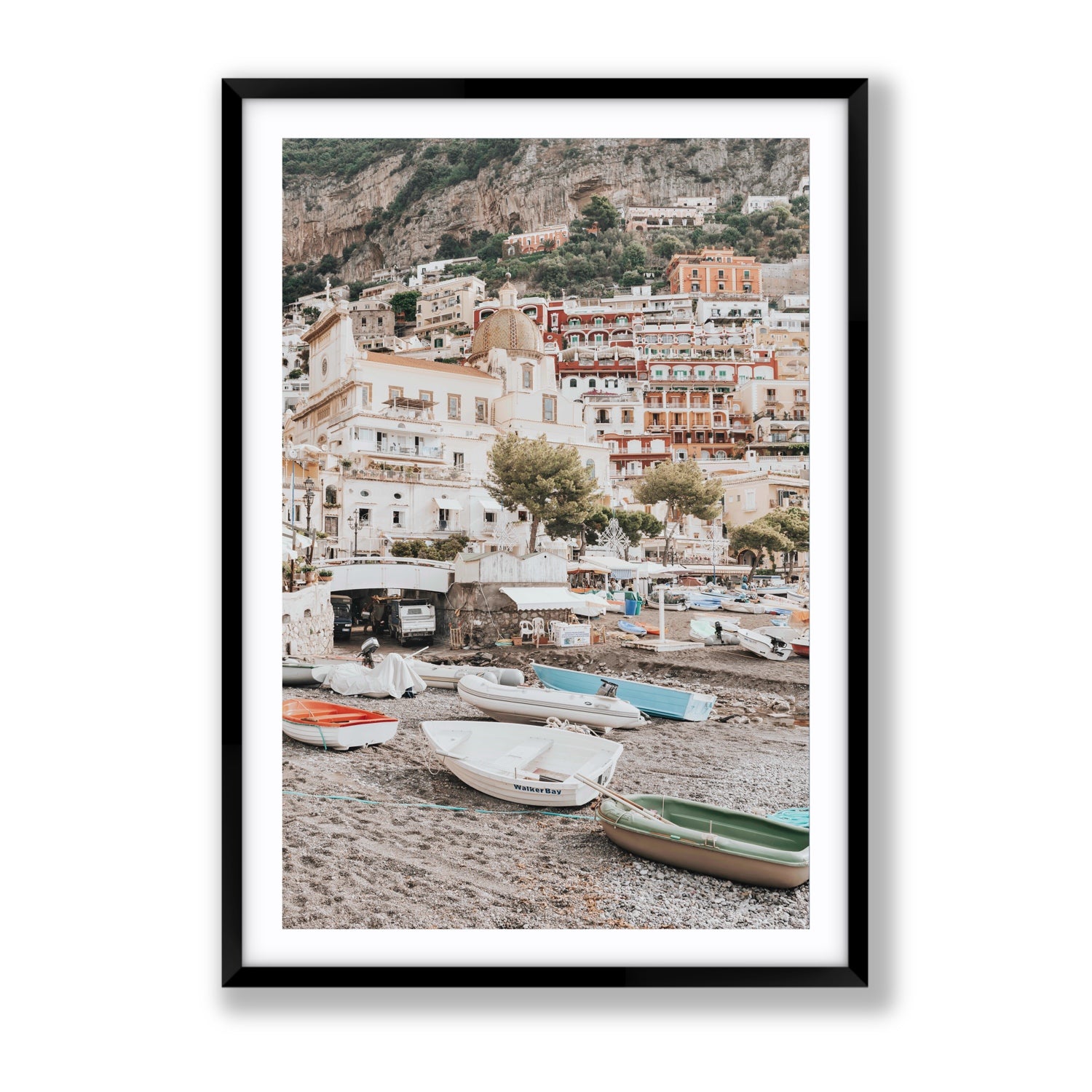 A Memory To Treasure fine art print, Positano, Italy, Gallery, Black Frame · Matboard, Fine Art Print