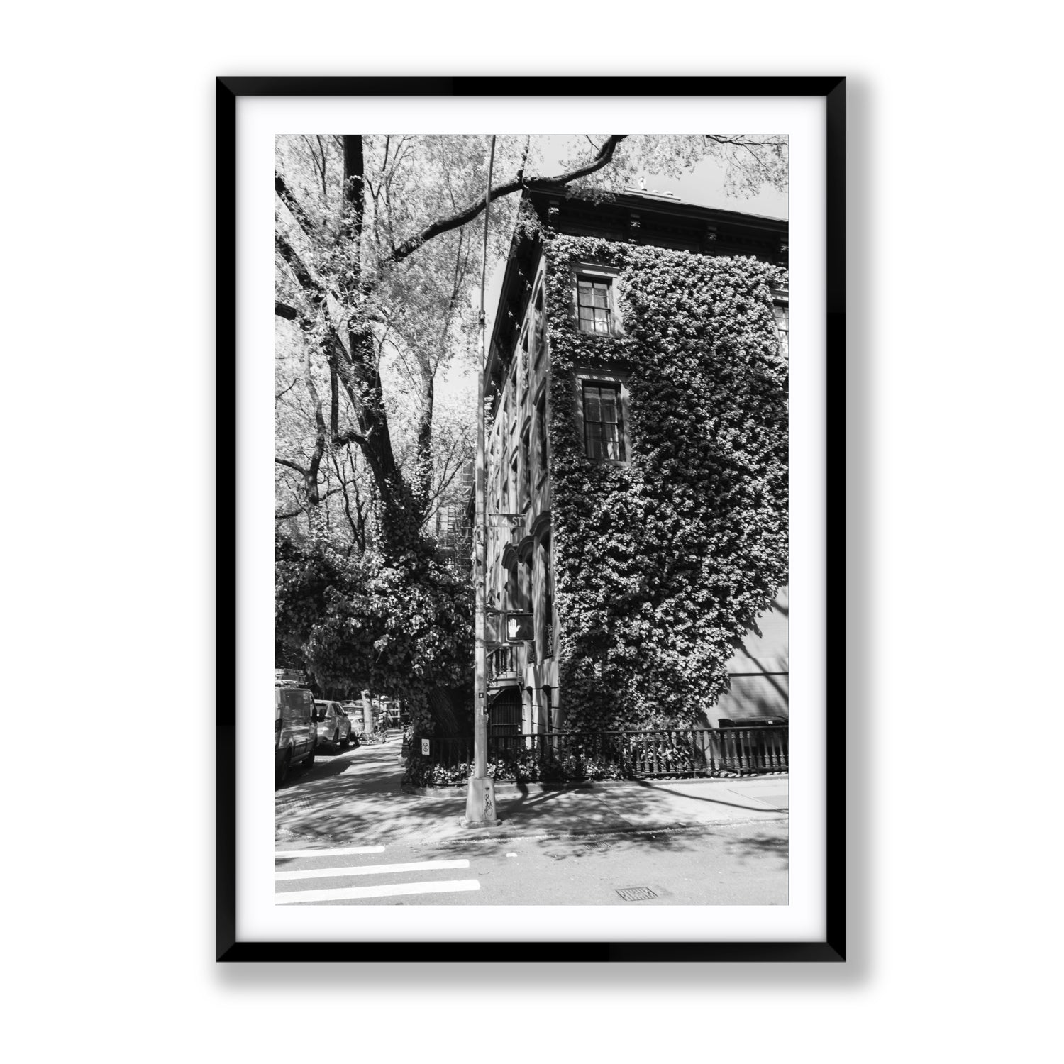 Vertical Garden New York NYC Black & White wall art Gallery fine art print in black frame with matboard