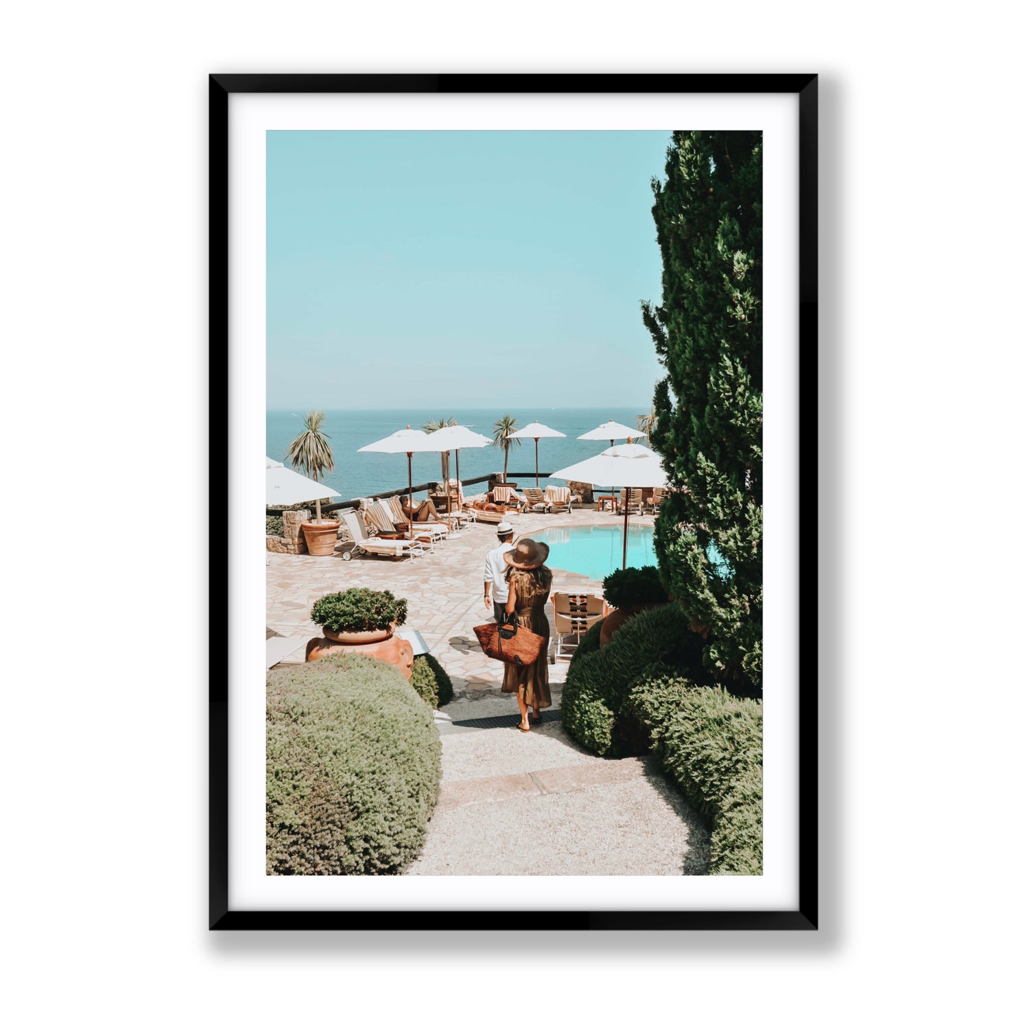 The World Is Your Catwalk Tuscany coastal wall art Gallery fine art print in black frame with matboard