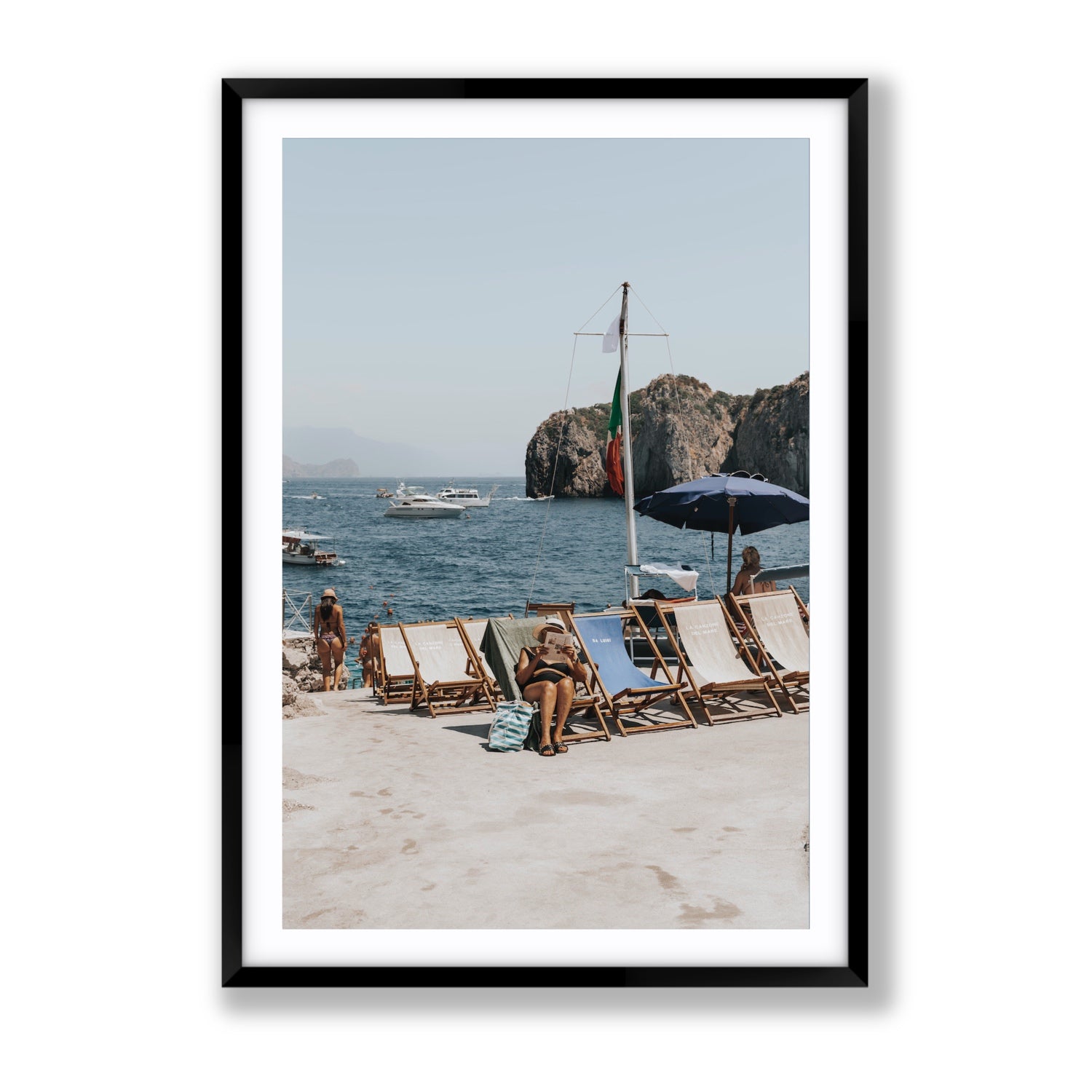 Vintage Sun Goddess fine art print, Capri, Italy, Gallery, Black Frame · Matboard, Fine Art Print