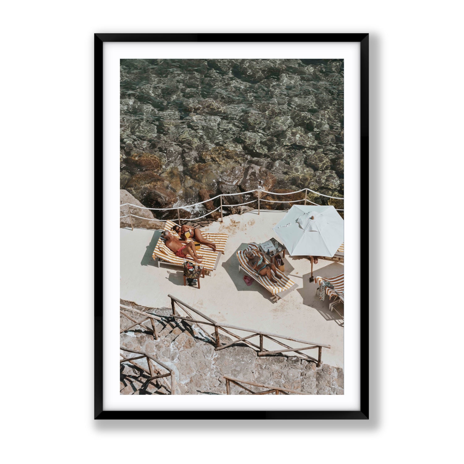 Lounge Lizards Tuscany Italian decor wall art Gallery fine art print in black frame with matboard