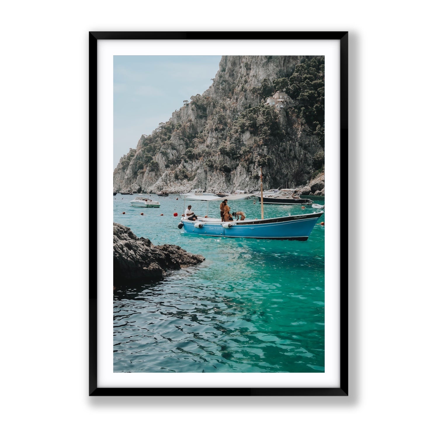 Emerald Escape fine art print, Capri, Italy, Gallery, Black Frame · Matboard, Fine Art Print