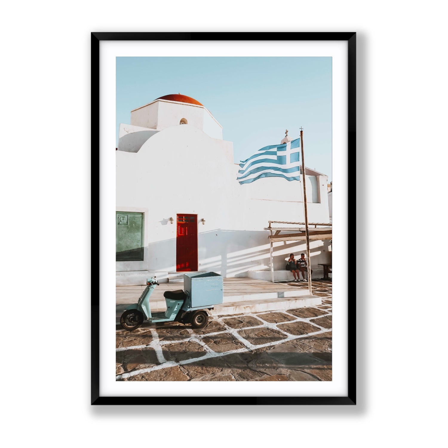 Mykonos Postcard fine art print, Mykonos, Greece, Gallery, Black Frame · Matboard, Fine Art Print