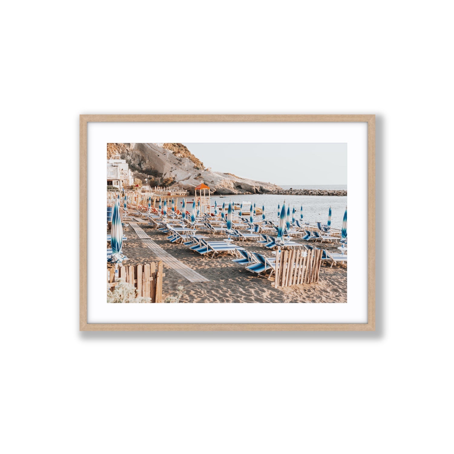 Sandy Daydreams fine art print, Ischia, Italy, Large, Natural Oak Frame · Matboard, Fine Art Print