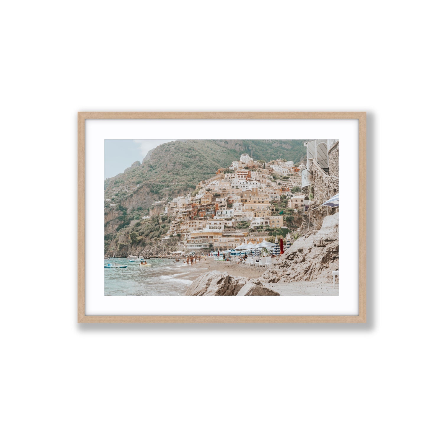 Sogno di Positano fine art print, Positano, Italy, Large, Natural Oak Frame · Matboard, Fine Art Print