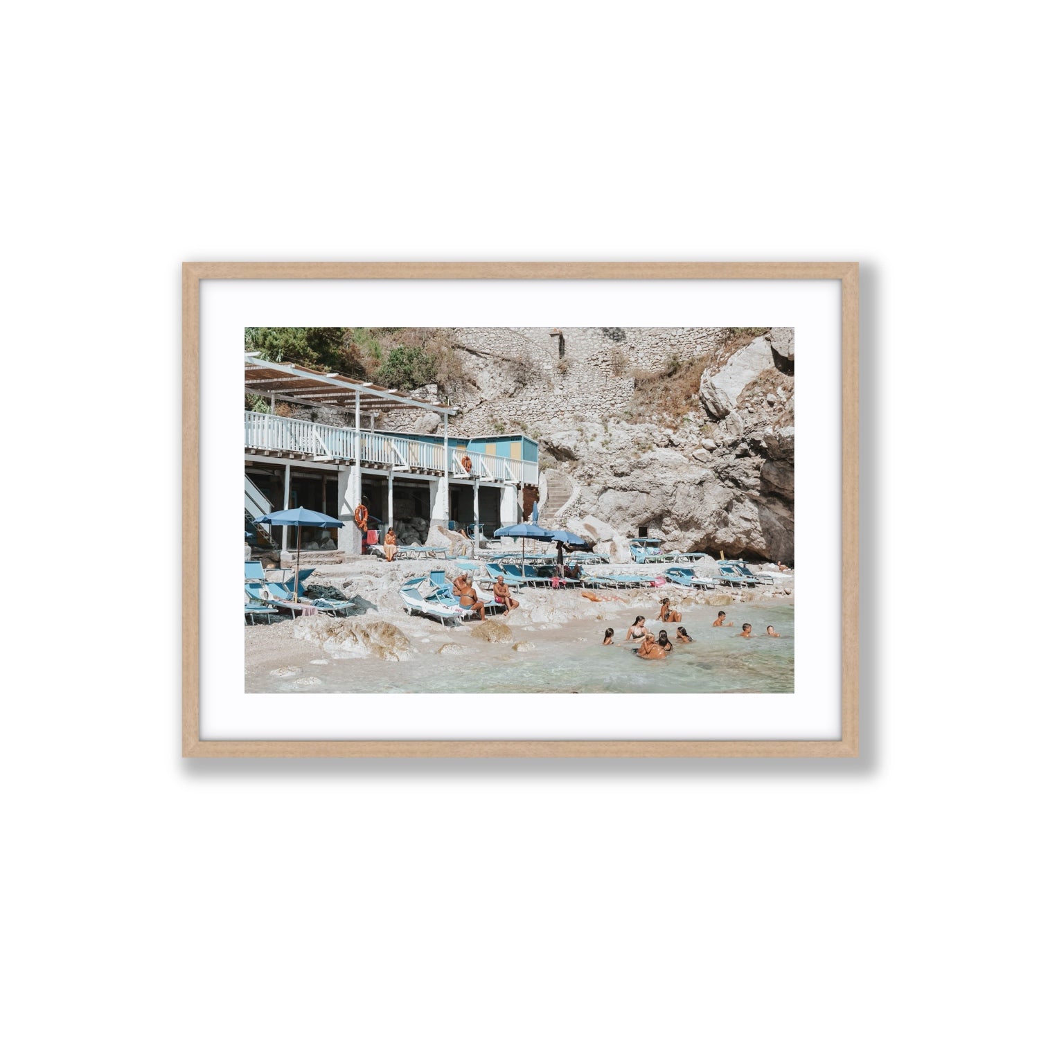Beachside Bronze fine art print, Capri, Italy, Large, Natural Oak Frame · Matboard, Fine Art Print