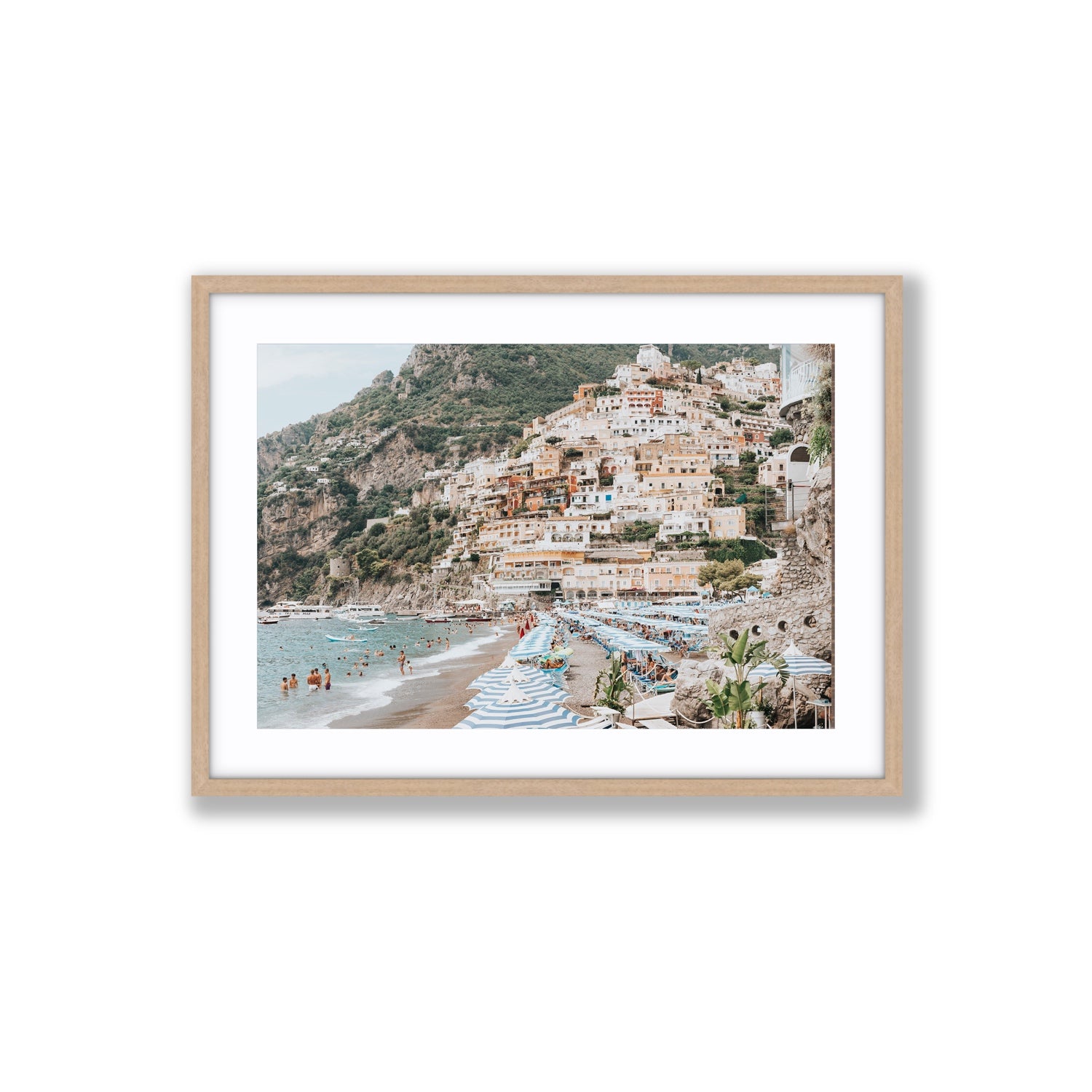 Villagio Sul Mare fine art print, Positano, Italy, Large, Natural Oak Frame · Matboard, Fine Art Print