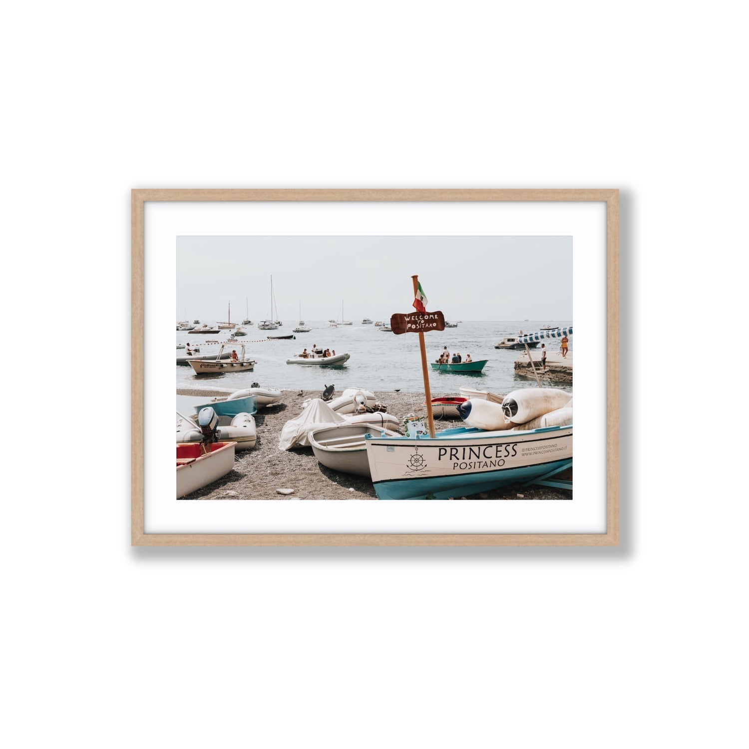 Princess Positano fine art print, Positano, Italy, Large, Natural Oak Frame · Matboard, Fine Art Print